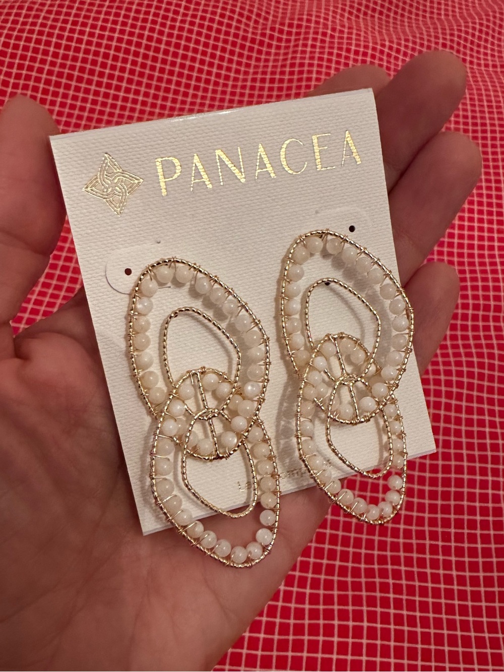 Beaded Gold-Tone Statement Earrings